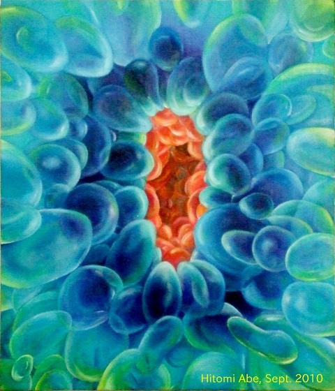 Light Blue and Deep Red, 2010, oil on canvas, 53.0 x 45.5 cm (F10)